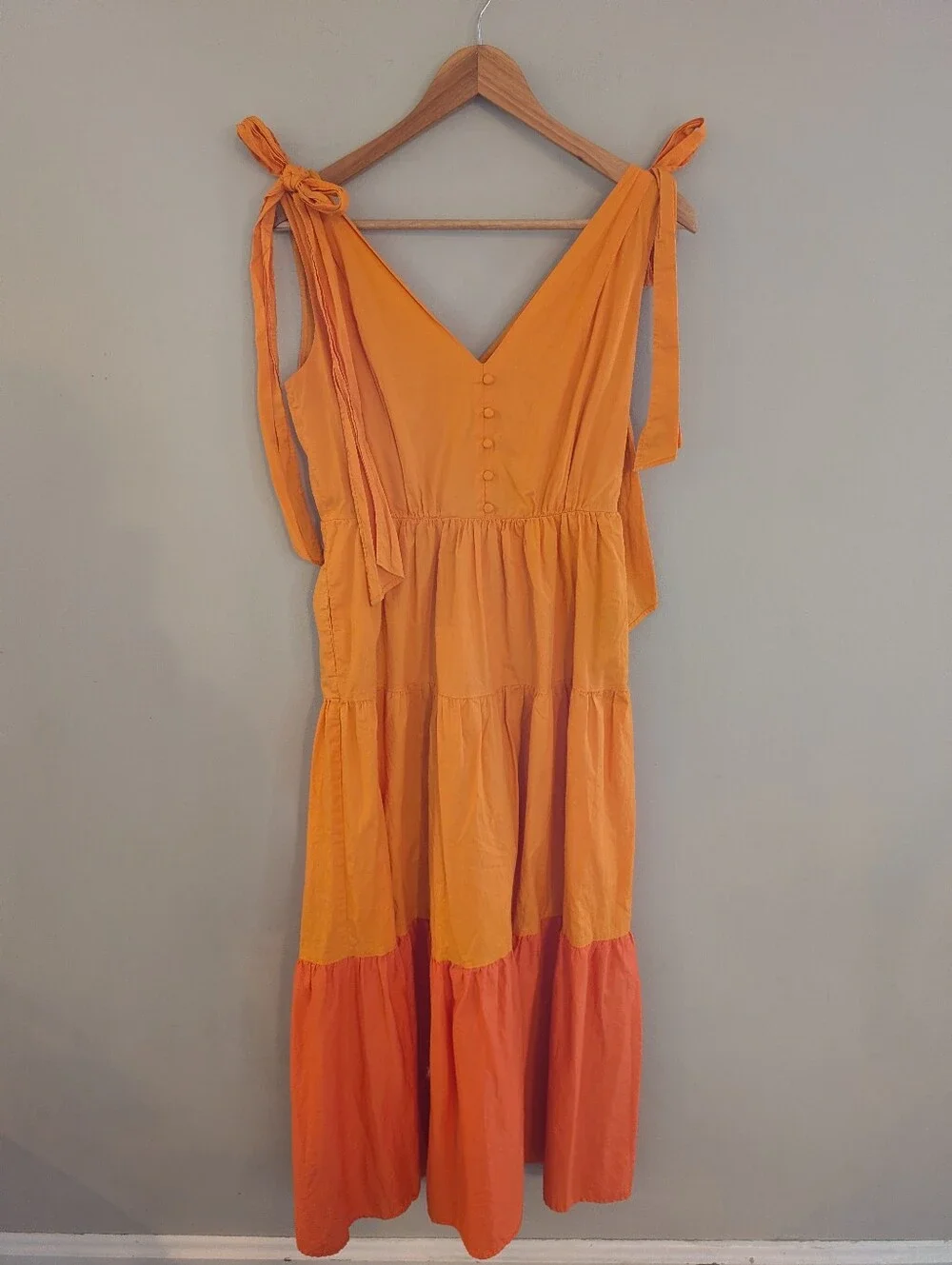 Color Me Courtney Louise Orange Colorblock Maxi Dress Size 0 - Picture 7 of 8